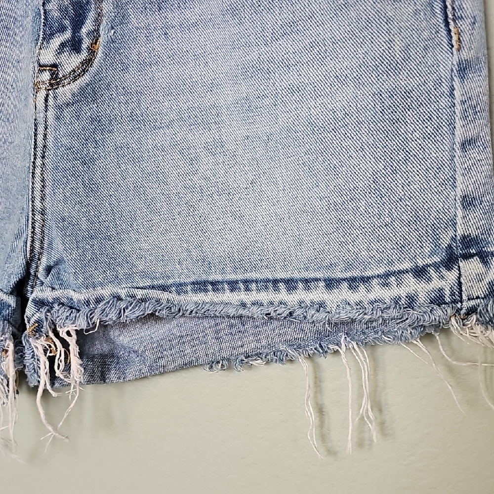 PacSun Size 28 VSCO High Waisted Cotton Denim Blue Cotton Women's Shorts - Picture 3 of 8